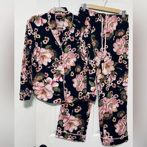 Room service Floral Pajama Set - Pink and Black